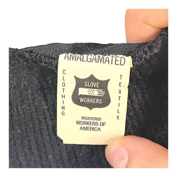 Vintage Amalgamated Glove Workers Union Made Knit Bucket Hat Black Grandpa Core - Picture 6 of 7